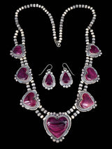 Juego de collar y aretes de color turquesa Kingman de joyería nativa americana