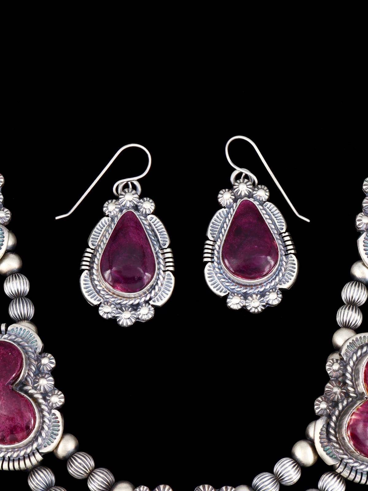 Juego de collar y aretes de color turquesa Kingman de joyería nativa americana