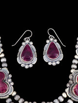 Juego de collar y aretes de color turquesa Kingman de joyería nativa americana