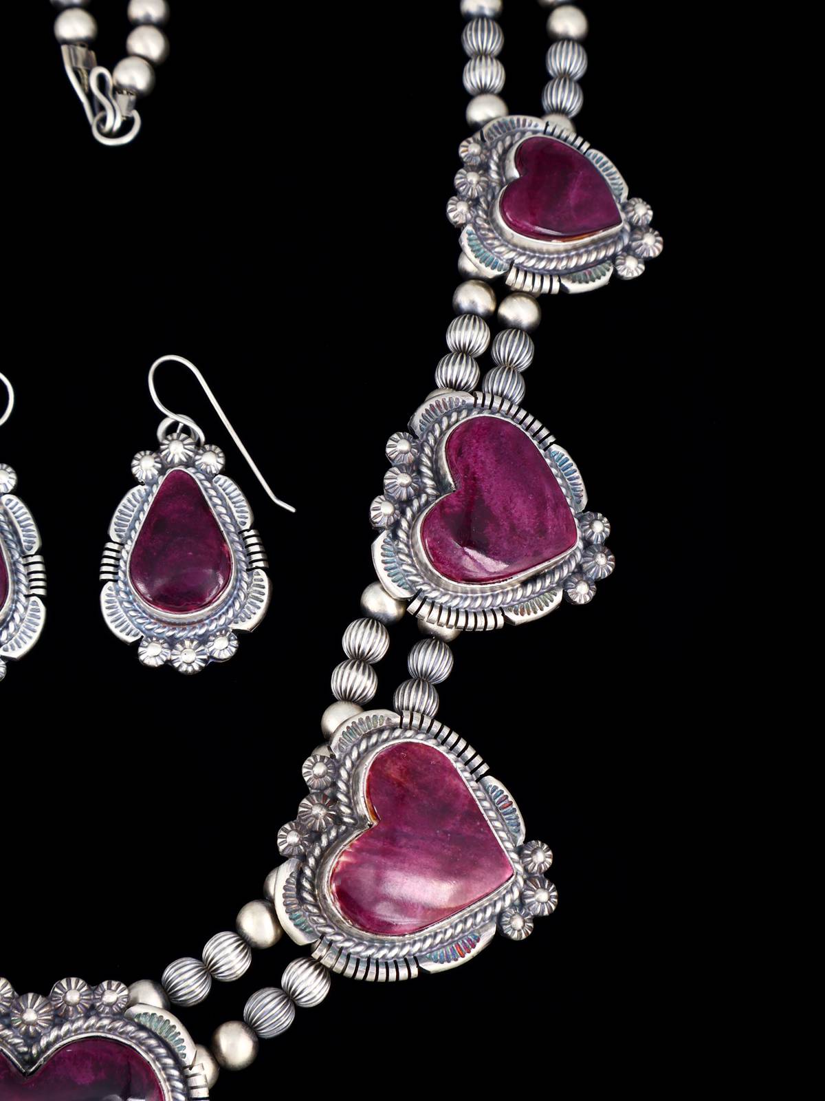 Juego de collar y aretes de color turquesa Kingman de joyería nativa americana