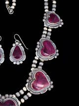 Juego de collar y aretes de color turquesa Kingman de joyería nativa americana