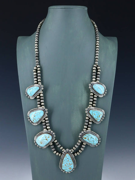 Navajo Jewelry #8 Turquoise Necklace and Earrings Set