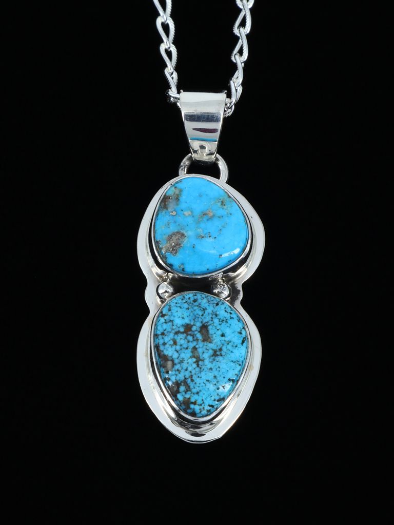 Native American Jewelry Kingman Turquoise Pendant - PuebloDirect.com