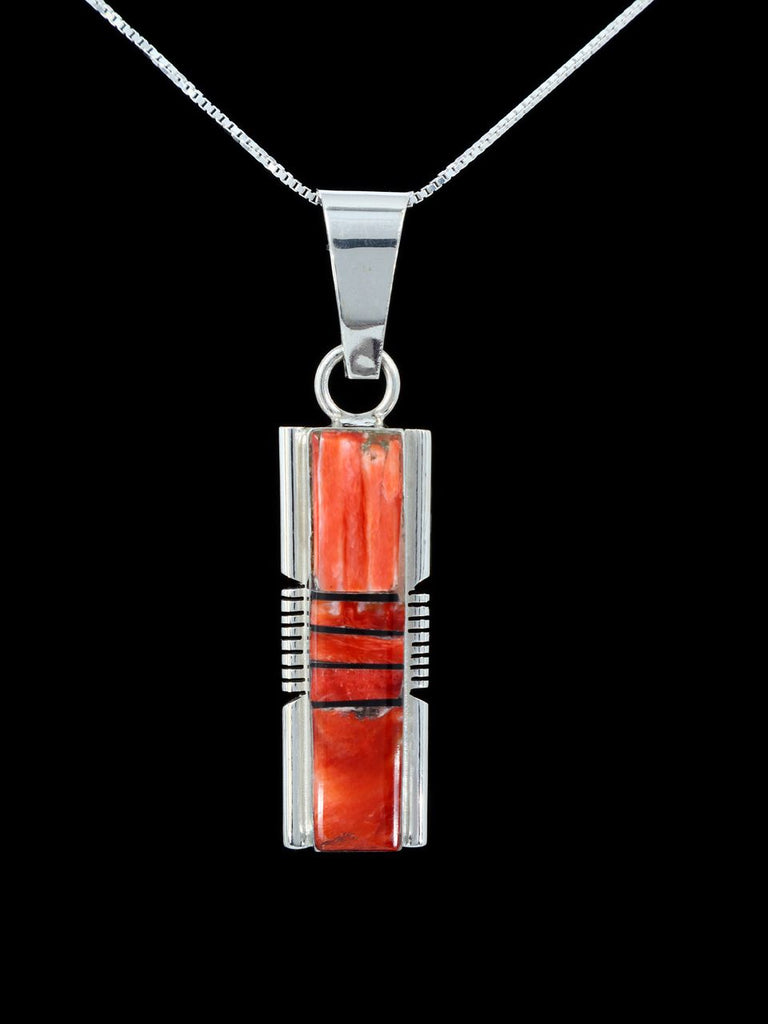 Native American Jewelry Spiny Oyster Inlay Pendant - PuebloDirect.com