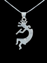 Navajo Necklace Sterling Silver Kokopelli Pendant - PuebloDirect.com