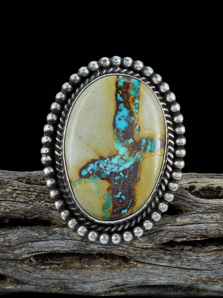 Navajo Royston Ribbon Turquoise Ring, Size 7 - PuebloDirect.com