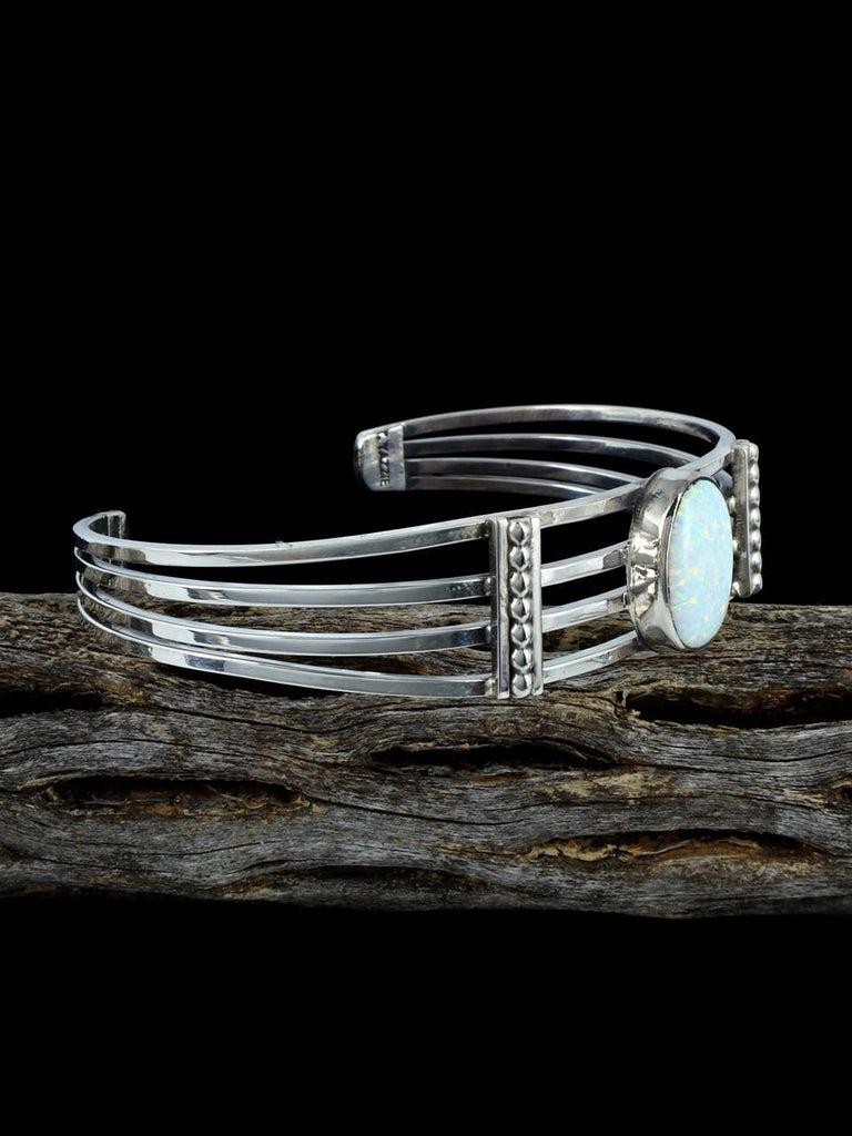 Native American Sterling Silver Opalite Bracelet - PuebloDirect.com