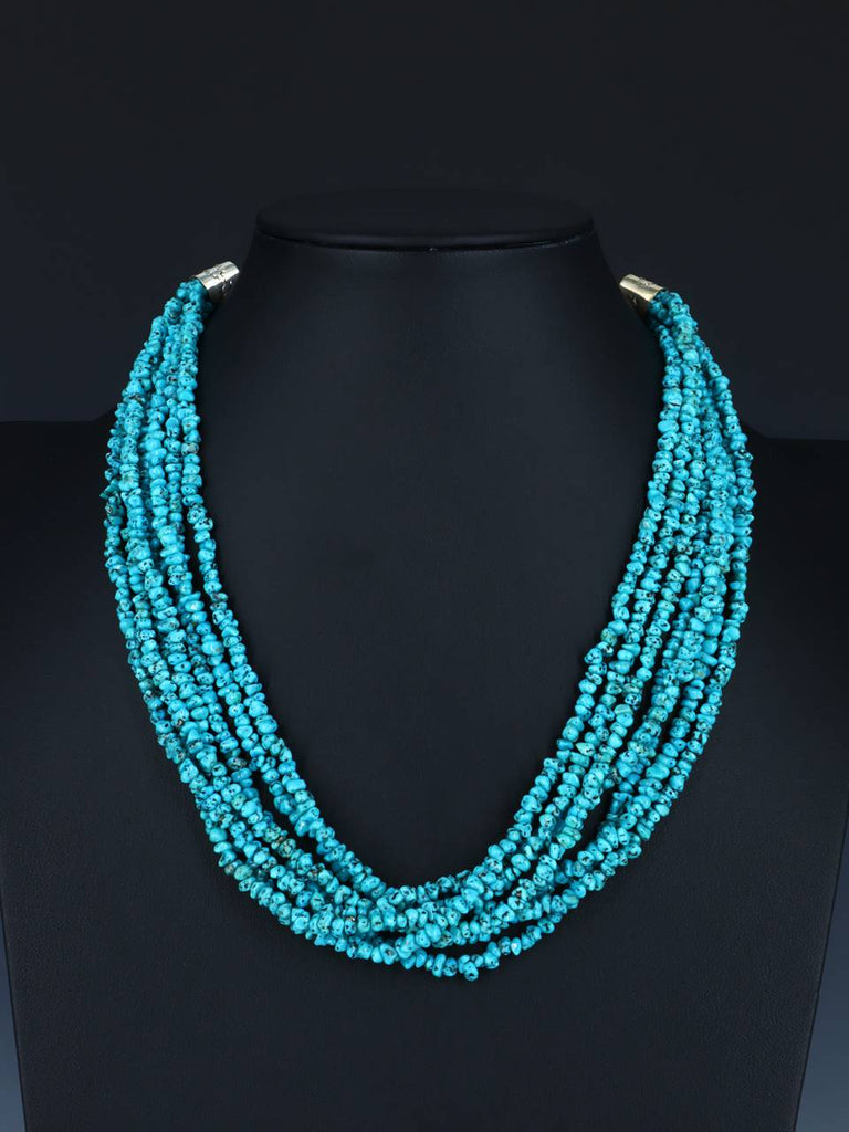 Navajo Turquoise Seven Strand Beaded Necklace - PuebloDirect.com