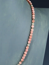 Native American Rhodochrosite and Sterling Silver Bead Necklace