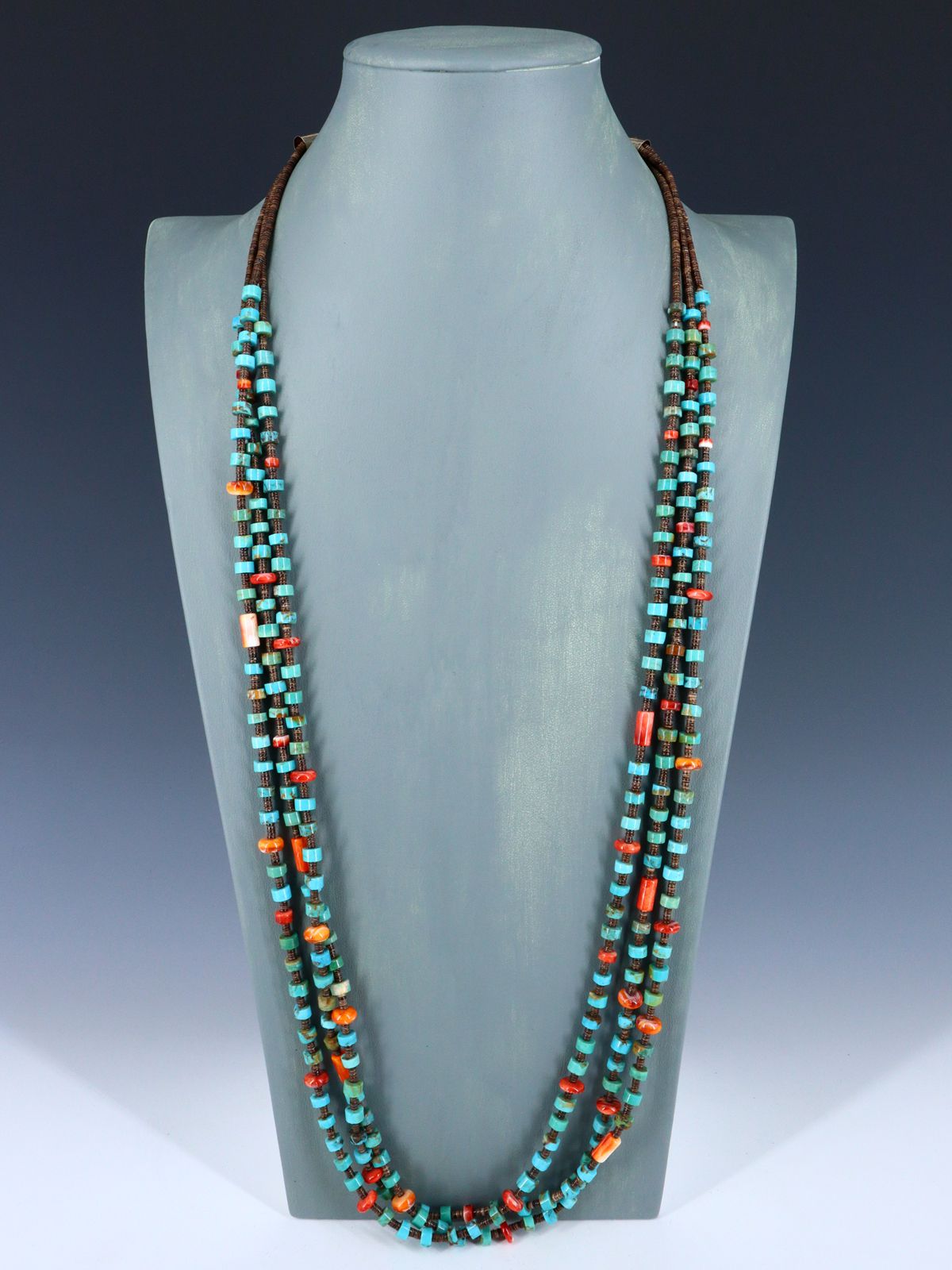 Native American Jewelry Turquoise and Spiny Oyster Necklace - PuebloDirect.com