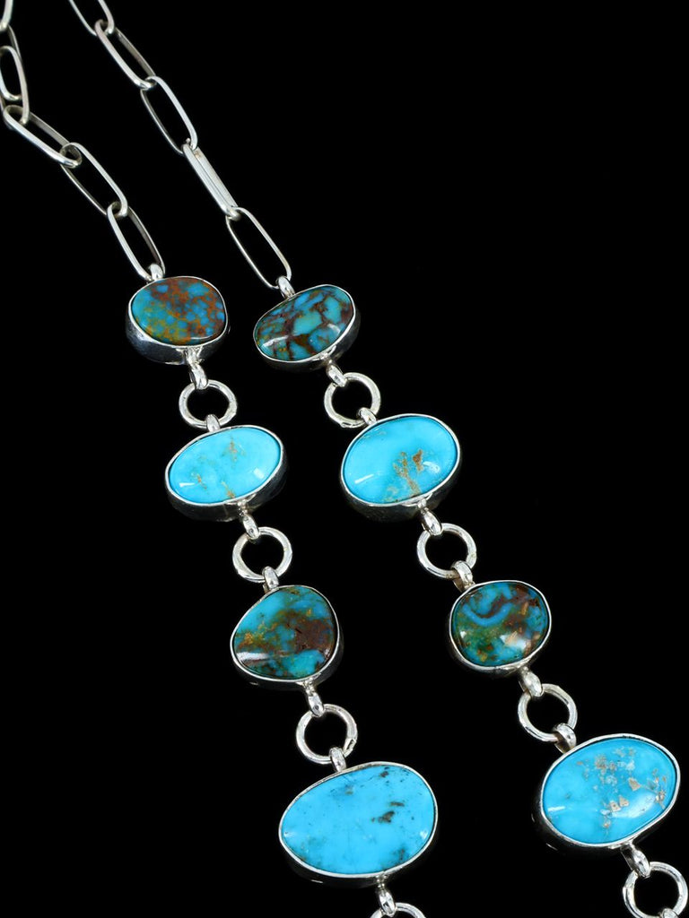 Native American Sterling Silver Turquoise Necklace Set - PuebloDirect.com