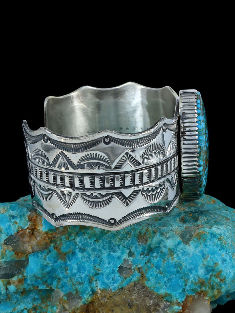 Native American Kingman Red Web Turquoise Sterling Silver Cuff Bracelet - PuebloDirect.com