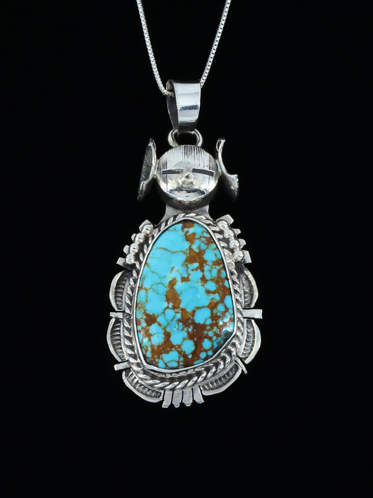 Native American Sterling Silver Turquoise Kachina Pendant - PuebloDirect.com