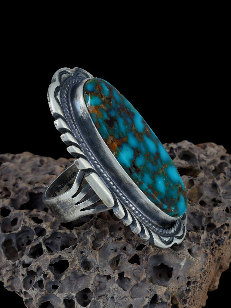 Native American Turquoise Mountain Turquoise Ring, Size 8 - PuebloDirect.com