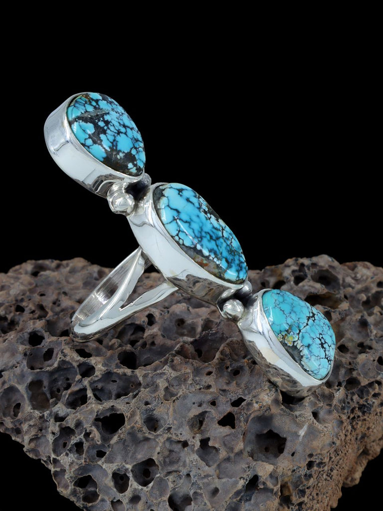 Native American Natural Blue Moon Turquoise Ring, Size 9 - PuebloDirect.com