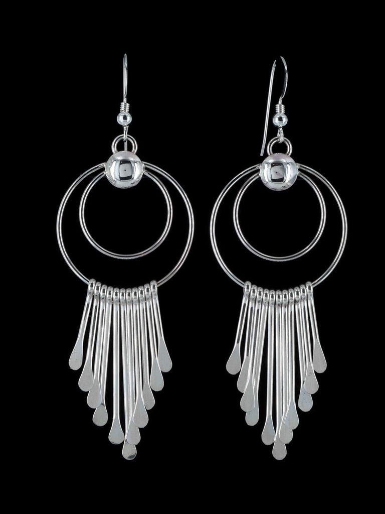 Navajo Sterling Silver Waterfall Dangle Earrings - PuebloDirect.com