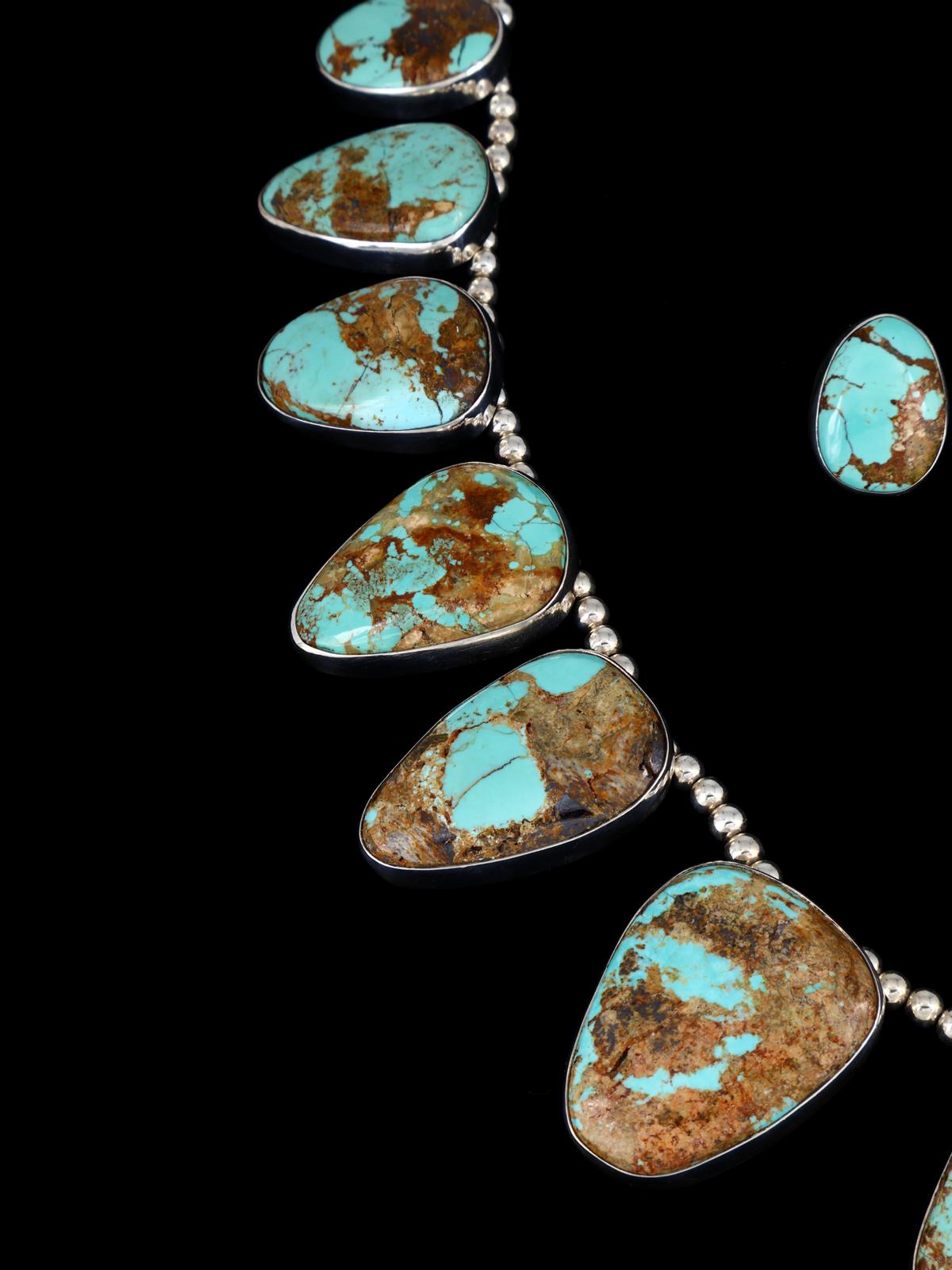 Native American Jewelry Boulder Turquoise Necklace Set - PuebloDirect.com