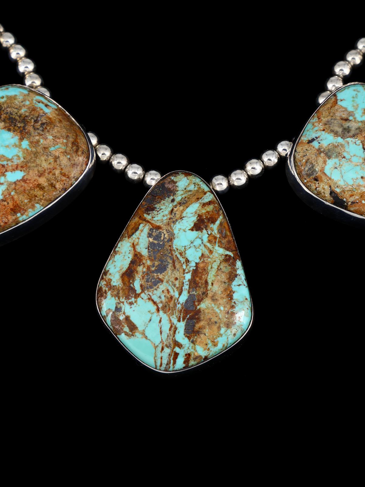 Native American Jewelry Boulder Turquoise Necklace Set - PuebloDirect.com