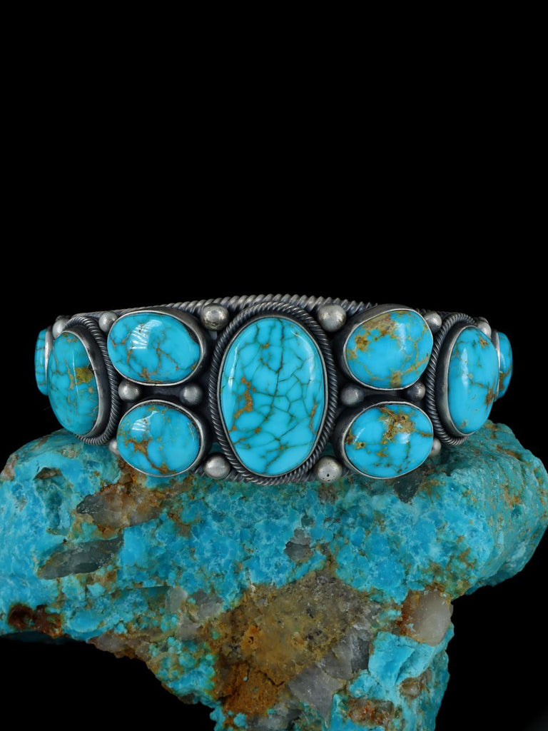 Native American Sterling Silver Natural Royston Turquoise Cuff Bracelet - PuebloDirect.com
