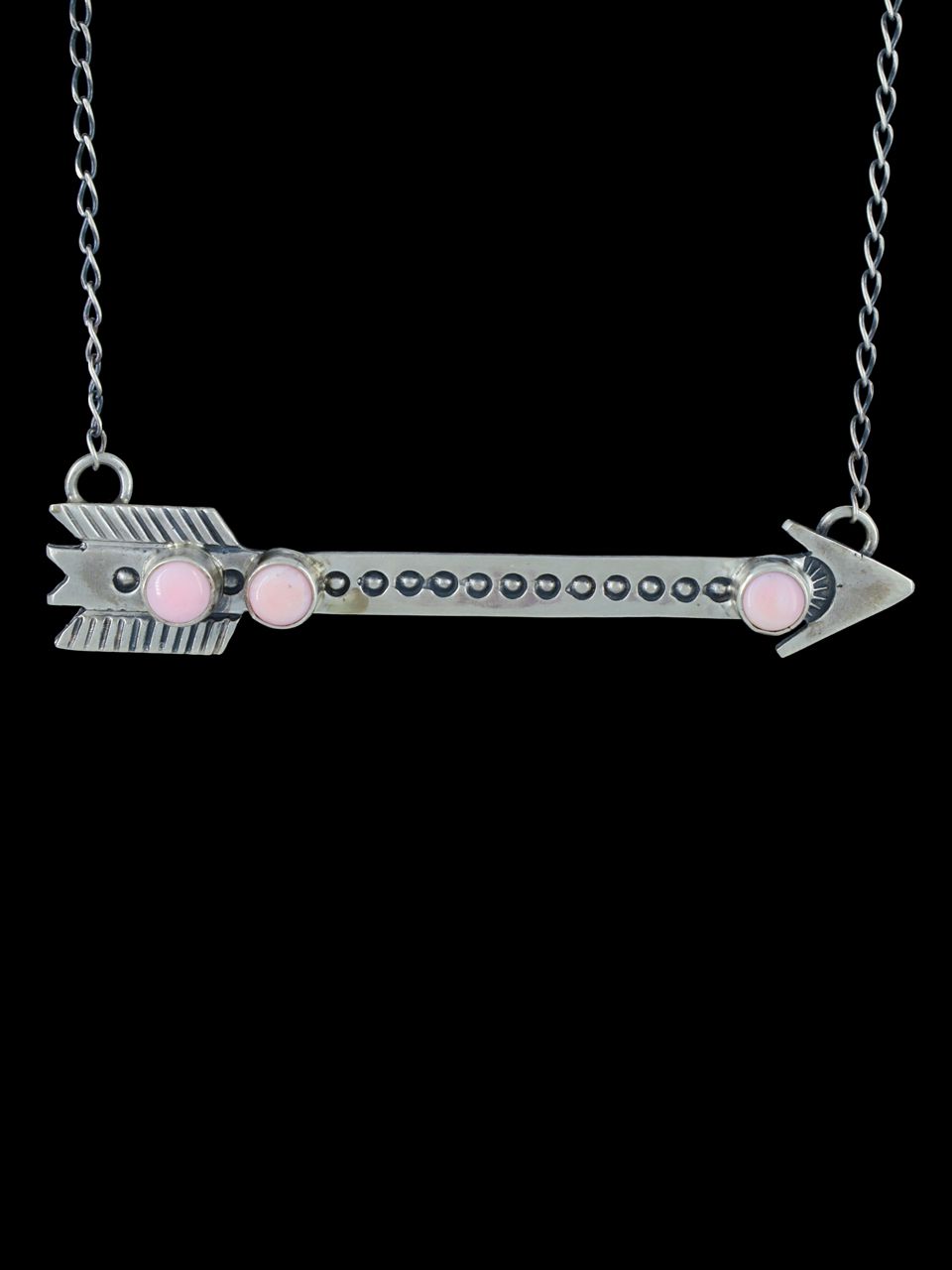 Native American Jewelry Pink Conch Arrow Choker Necklace - PuebloDirect.com