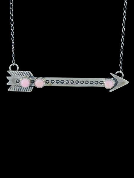 Native American Jewelry Pink Conch Arrow Choker Necklace - PuebloDirect.com