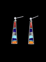 Navajo Spiny Oyster and Turquoise Inlay Sterling Silver Link Necklace Set