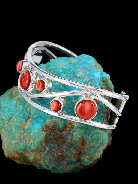 Native American Spiny Oyster Sterling Silver Cuff Bracelet