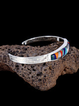 Native American Jewelry Multistone Inlay Cuff Bracelet