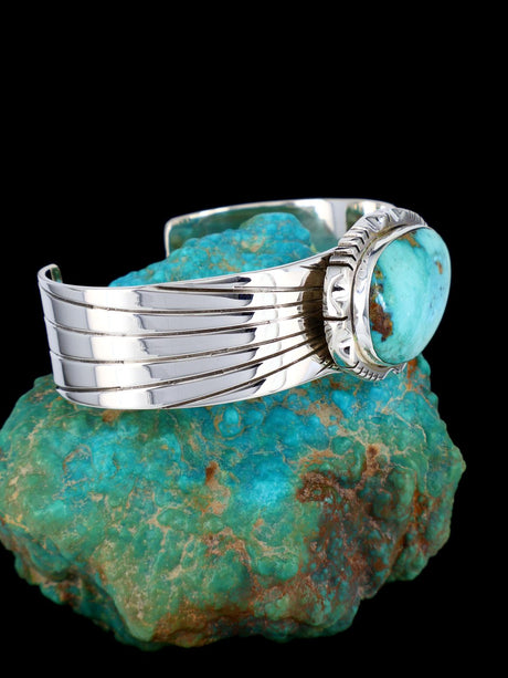 Navajo Sterling Silver Turquoise Cuff Bracelet
