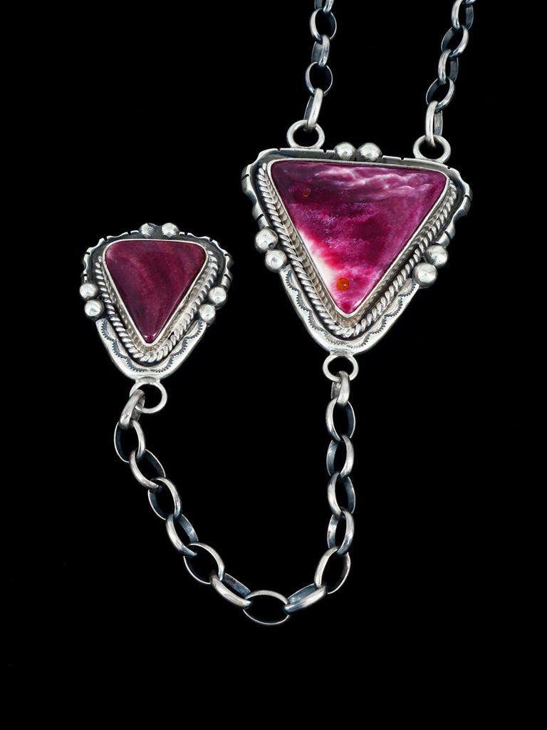 Native American Jewelry Purple Spiny Oyster Lariat Y Necklace - PuebloDirect.com