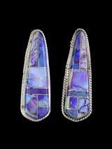 Navajo Spiderweb Opal Sterling Silver Post Earrings