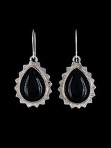 Pendientes colgantes de ónix negro y plata de ley navajo