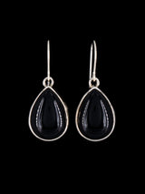 Navajo Sterling Silver Black Onyx Dangle Earrings