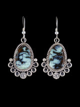 Navajo Sterling Silver Variscite Dangle Earrings