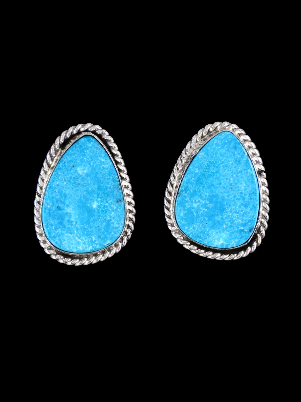 Pendientes de poste de joyería nativa americana turquesa Kingman