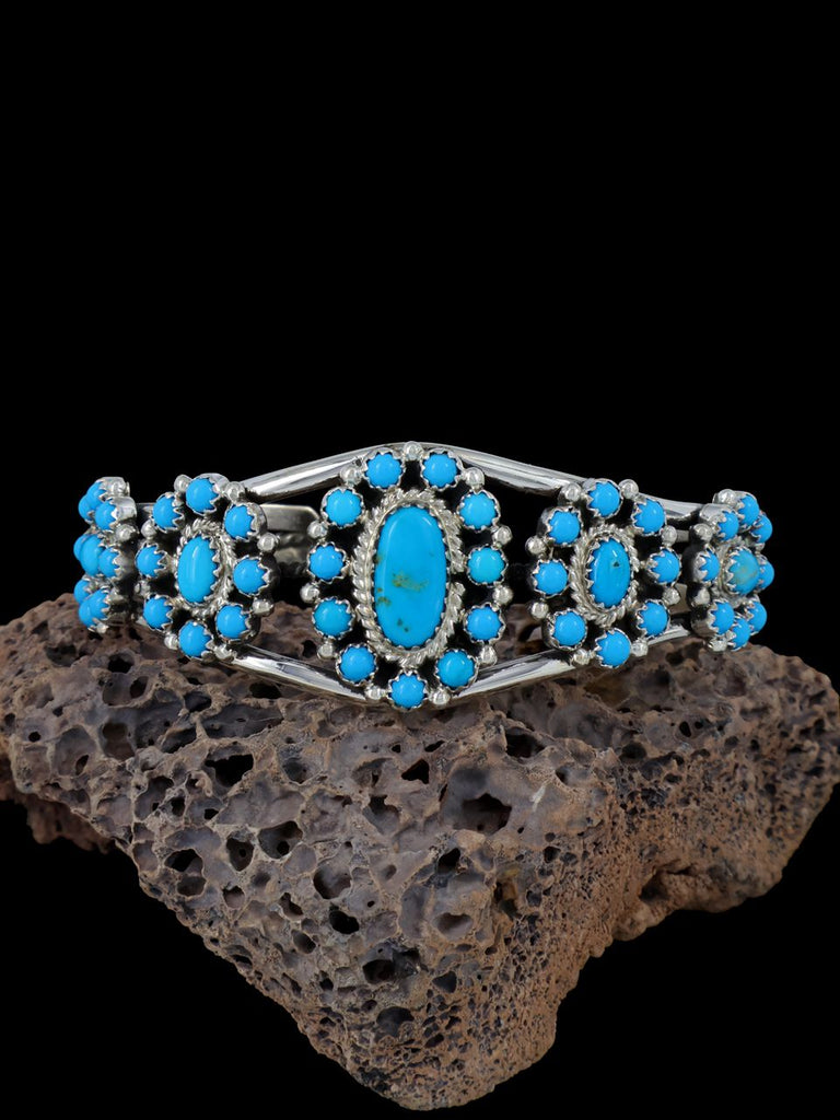 Navajo Turquoise Sterling Silver Cuff Bracelet - PuebloDirect.com