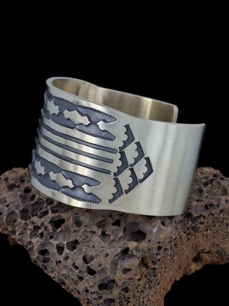 Native American Heavy Sterling Silver Cuff Bracelet - PuebloDirect.com
