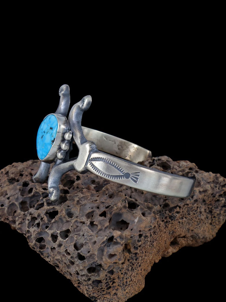 Navajo Kingman Turquoise Sterling Silver Cuff Bracelet - PuebloDirect.com