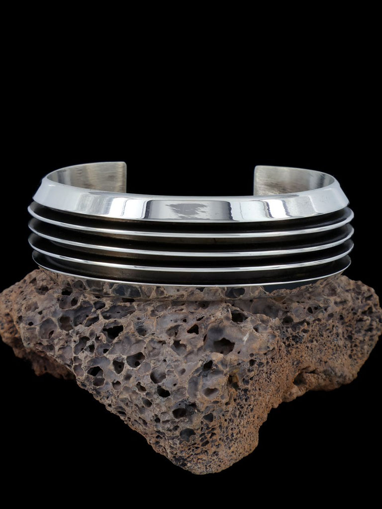 Heavy Native American Sterling Silver Cuff Bracelet - PuebloDirect.com