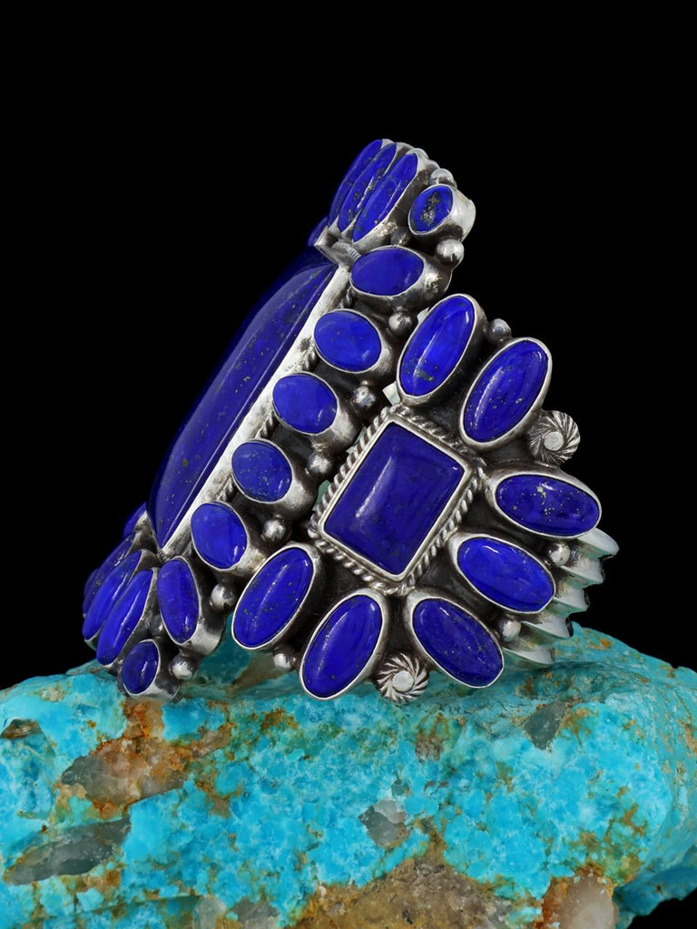Native American Jewelry Sterling Silver Lapis Cuff Bracelet - PuebloDirect.com