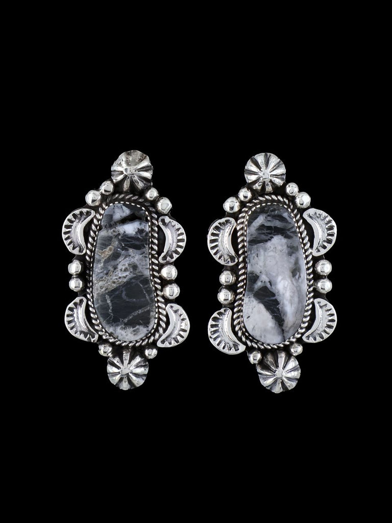Native American Jewelry White Buffalo Post Earrings - PuebloDirect.com
