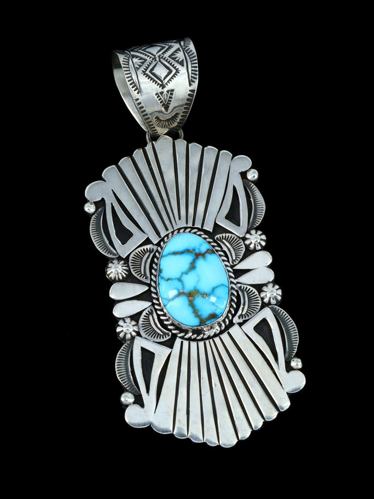 Native American Jewelry Natural Kingman Turquoise Pendant - PuebloDirect.com