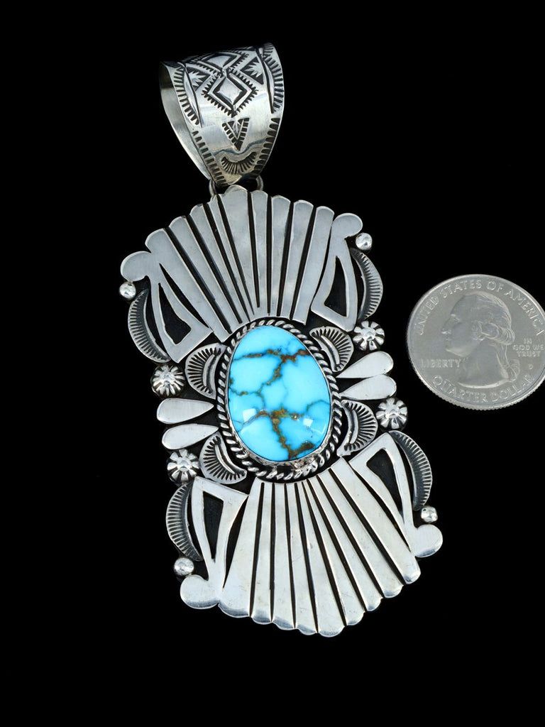 Native American Jewelry Natural Kingman Turquoise Pendant - PuebloDirect.com