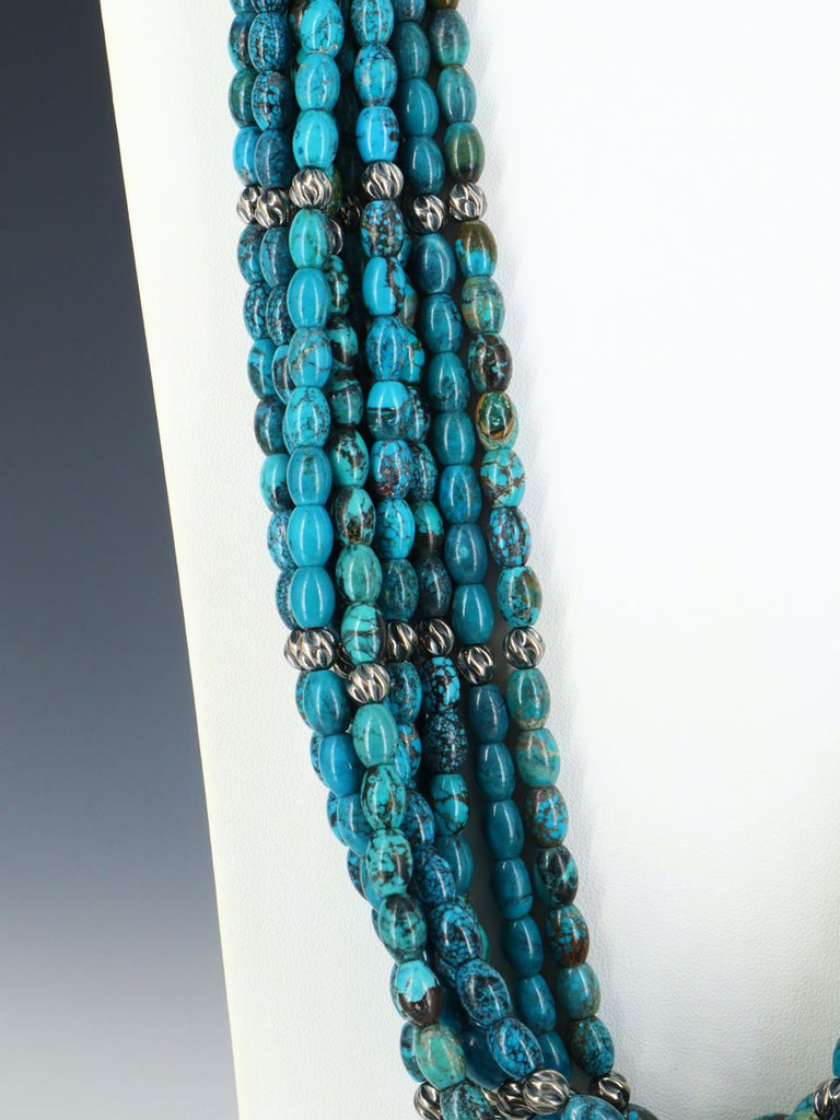 Native American Santo Domingo Turquoise Multi Strand Necklace - PuebloDirect.com