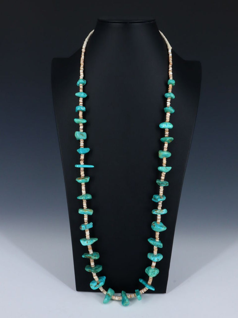 Native American Jewelry Single Strand Turquoise and Shell Heishi - PuebloDirect.com