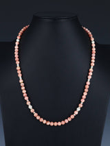Native American Rhodochrosite and Sterling Silver Bead Necklace - PuebloDirect.com