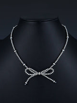 Navajo Jewelry Single Strand Sterling Silver Bow Beaded Necklace - PuebloDirect.com