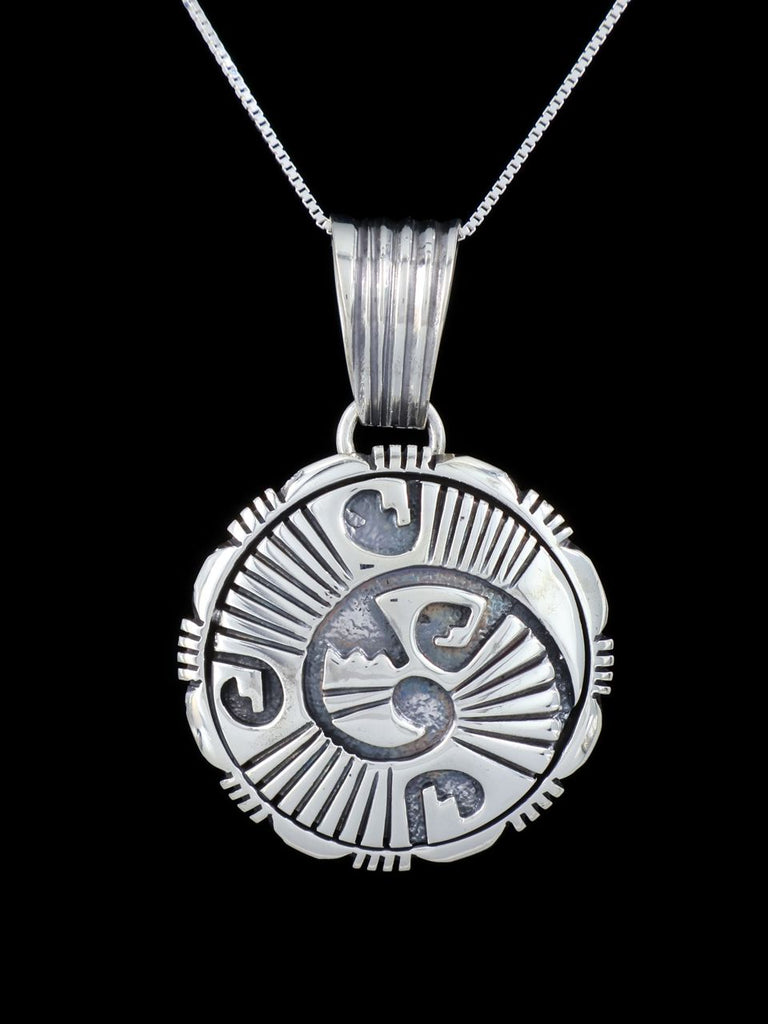 Navajo Sterling Silver Sculpted Pendant Necklace - PuebloDirect.com