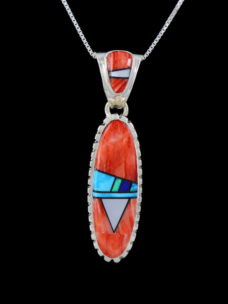 Native American Spiny Oyster Inlay Pendant - PuebloDirect.com
