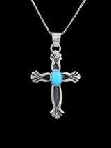 Navajo Turquoise Cross Pendant - PuebloDirect.com